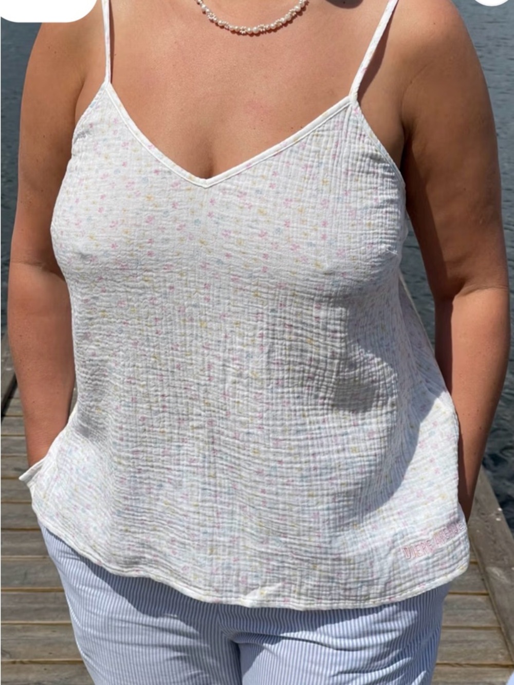 Djerf MUSLIN STRAP TOP SUMMER FIELD M BNWT - Picture 5 of 6